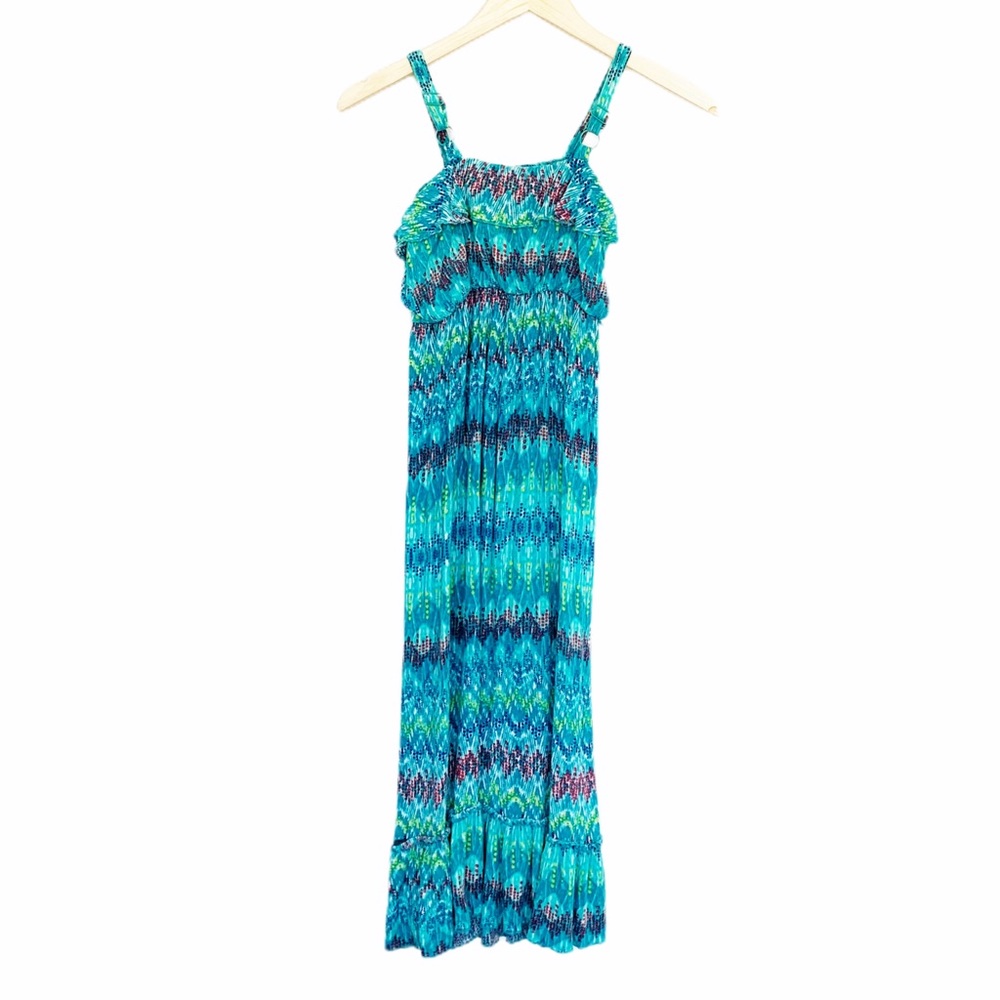 Lily Rose Bright teal mixed print dress - Girls 10